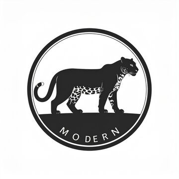 Black and white modern minimalist logo with horses.
