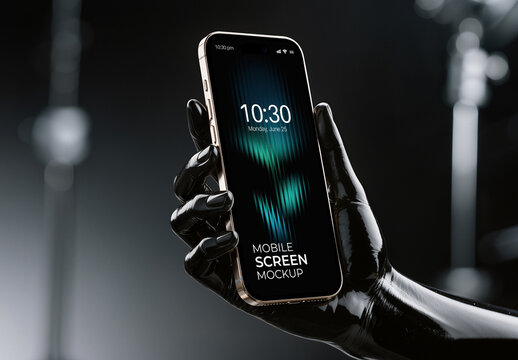Smartphone Screen Mockup on Mannequin Hand