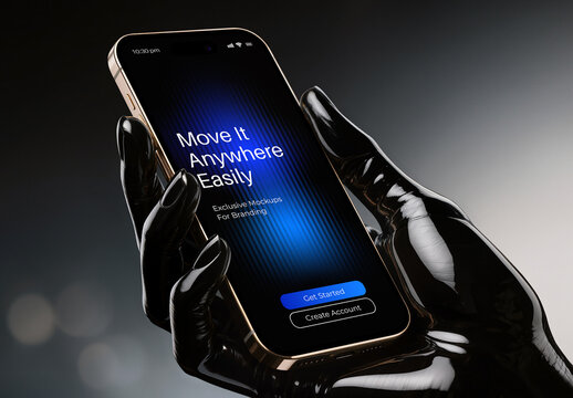 Smartphone Screen Mockup Held by Mannequin