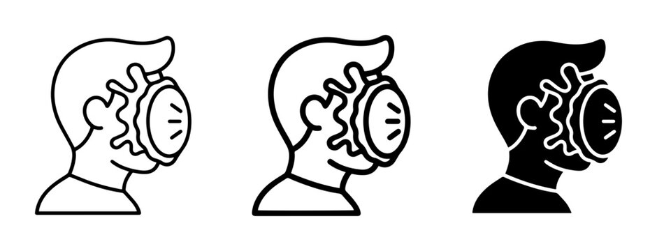 Pie in Face Icon Set, Funny Prank Vector Graphics, Surprise Comedy Symbols