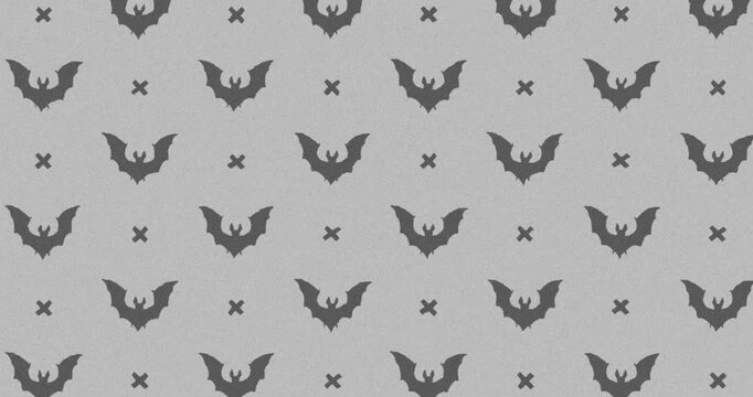 Bat Hand-Drawn Pattern gray background