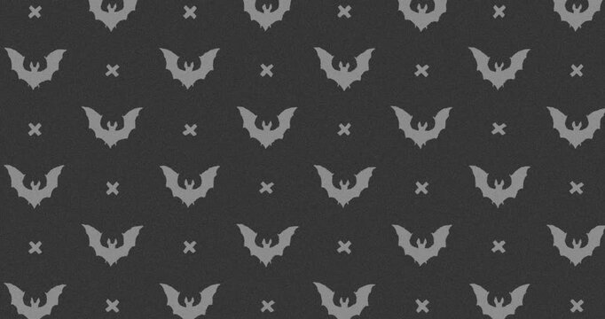 Bat Hand-Drawn Pattern dark gray background