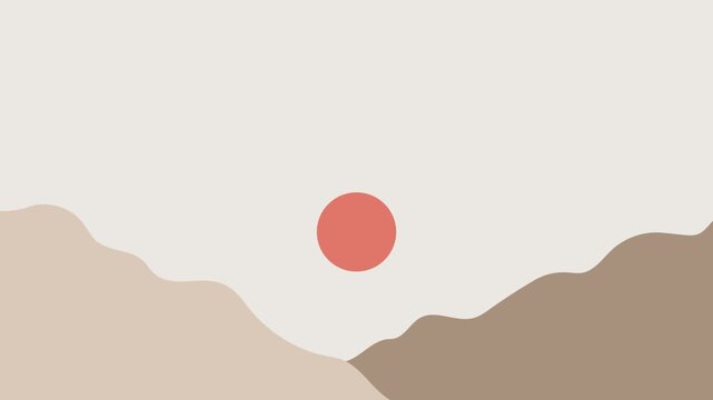 Minimalist Mountain Sunrise Landscape Loop Animation Background 4K