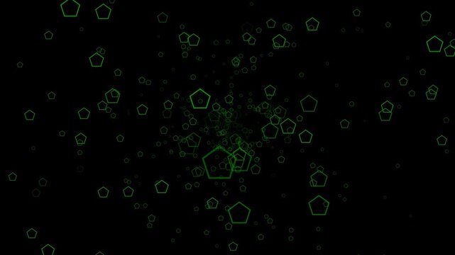 A multitude of outline pentagons looming toward the viewer alpha channel