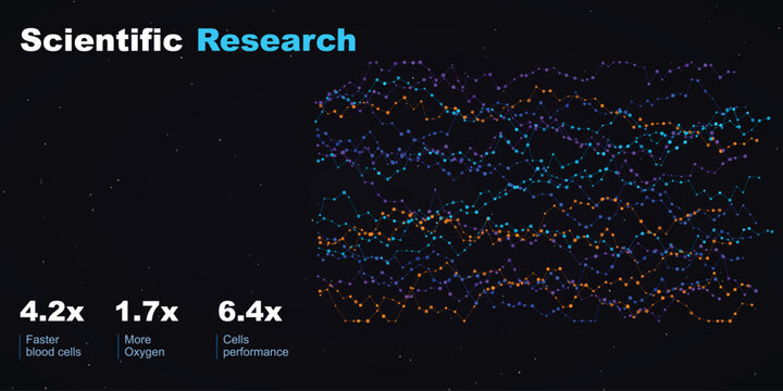 Abstract pattern of scientific research data with numerical indicators, abstract