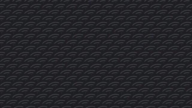 Black japanese seigaiha wave pattern scrolling slowly, traditional seamless loop background