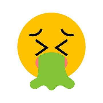 PNG Vomiting emoji expression illustration on transparent background