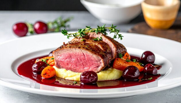 Entenbrust mit Kirsch-Portwein-Reduktion