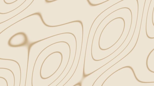 Beige topographic contour lines flowing slowly, minimal seamless loop pattern background