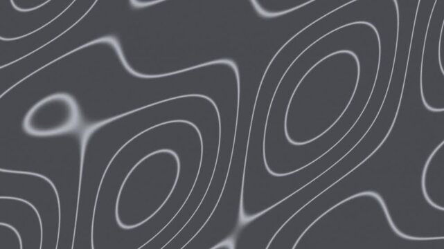 Gray topographic contour lines flowing slowly, minimal seamless loop pattern background