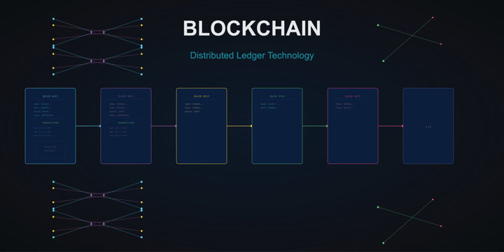 Blockchain distributed ledger data connection with blockchain, technology