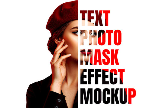 Photo Text Mask Effect Mockup