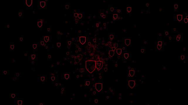 A multitude of outline shields looming toward the viewer alpha channel