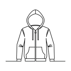 Minimalist hooded sweatshirt line art for fashion apparel design © Nazmin