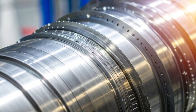 Close-up of industrial metal gear assembly mechanism.