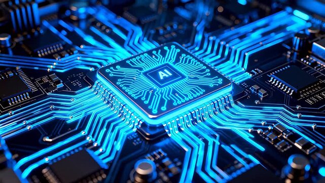 AI chip on circuit board