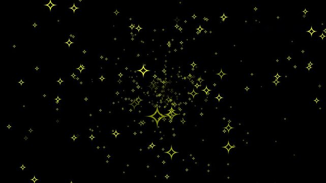 A multitude of outline four pointed stars looming toward the viewer alpha channel