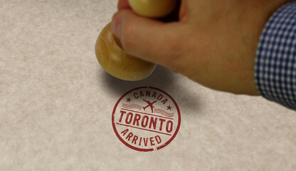 Obraz premium Toronto arrived stamp and stamping