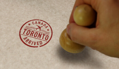 Obraz premium Toronto arrived stamp and stamping