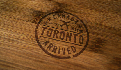 Obraz premium Toronto arrived stamp and stamping