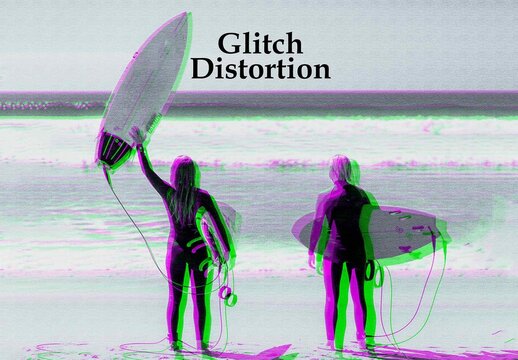 Glitch Distortion Photo Effect