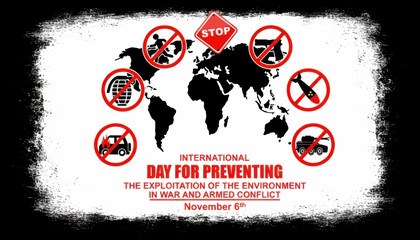 Fototapeta premium International day for preventing the exploitation of the environment in war