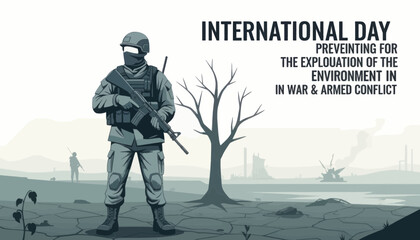 Fototapeta premium International day for preventing the exploitation of the environment in war and armed conflict