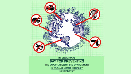 Fototapeta premium International day for preventing the exploitation of the environment in war and armed conflict