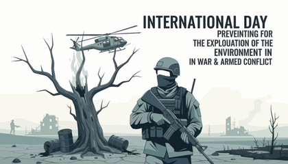 Fototapeta premium International day for preventing the exploitation of the environment in war