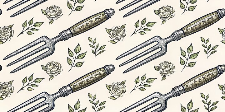 seamless pattern with fork