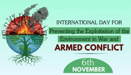 Fototapeta premium International day for preventing the exploitation of the environment in war