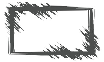 Fototapeta premium Rough grunge brush stroke rectangular border frame with jagged edges vector illustration background