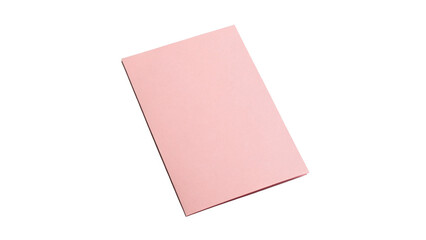 Fototapeta premium Blank pink textured craft paper swatch rectangle isolated on transparent background