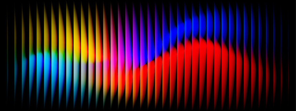 Dynamic abstract background with vibrant yellow and red vertical bars on black. Vibrant abstract colors blending celebrating Juneteenth freedom with celebratory joy during emancipation. Shadow lit abs