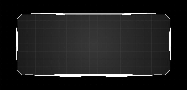 Futuristic HUD screen or technology box white interface sci-fi. Vector Illustration