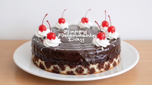 chocolate cake with cherries
