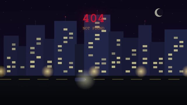 Error Alert System Crash Animation Flat Design Motion Graphics Loop 