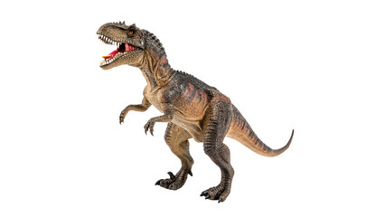Wild predatory brown dinosaur T-Rex animal walking isolated on a transparent background © Anatoli