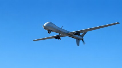 Fototapeta premium Reconnaissance Drone Against Clear Sky with Minimalist Cinematic Composition