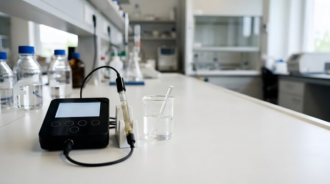 digital laboratory water quality meter for precise conductivity and chemical solution analysis in environmental testing and scientific research facilities