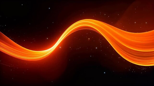 Abstract orange wave in dark space