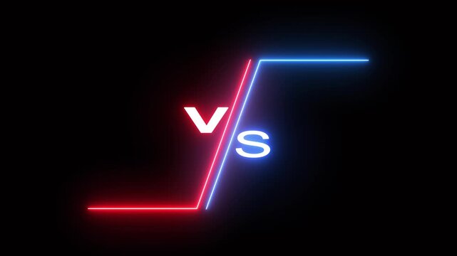 Vs versus neon red and blue versus neon battle battle animation
