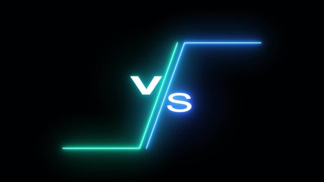 Vs versus neon red and blue versus neon battle battle animation