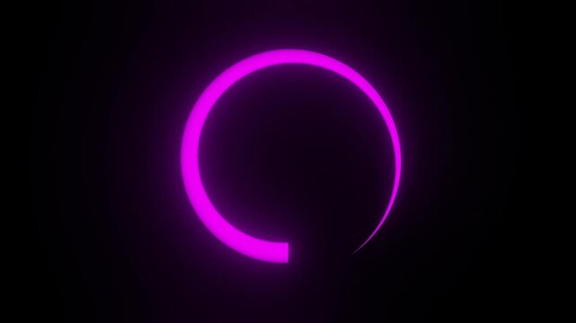 Glowing pink sync circle spinning progress on dark background, refresh rotating loop animation