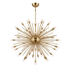 Fototapeta premium Grand golden sputnik burst multi bulb pendant chandelier