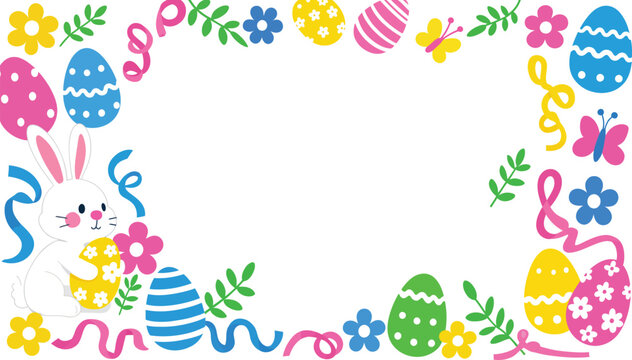 Easter day vector illustration, festive spring holiday.