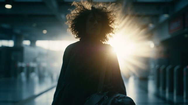 Person Standing in Bright Light Facing Uncertainty