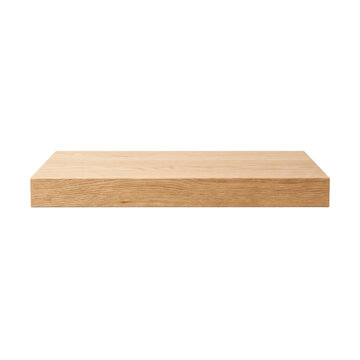 Minimalist light oak wood floating shelf plank