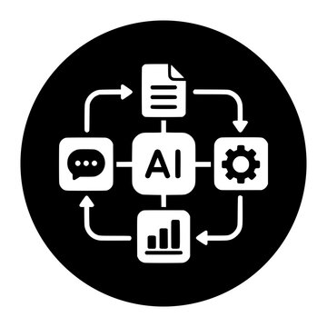 AI workflow glyph icon