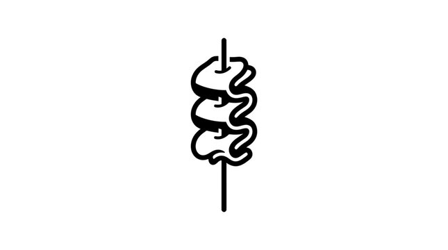 Simple Skewer of Meat Slices Icon